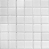 Alfa Mosaico Mozaiek Invierno mat wit glas 4,8x4,8x0,8 cm -  Wit Prijs per 1 matje.