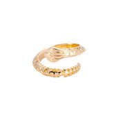 Slang Geplaatste Ring - Dames Ringen -14 K Verguld - Een Maat - adjustable size