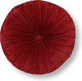 Dutch Decor KAJA - Sierkussen rond velvet Merlot 40 cm