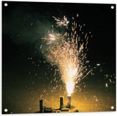 Tuinposter – Afgestoken Vuurwerk - 80x80cm Foto op Tuinposter  (wanddecoratie voor buiten en binnen)