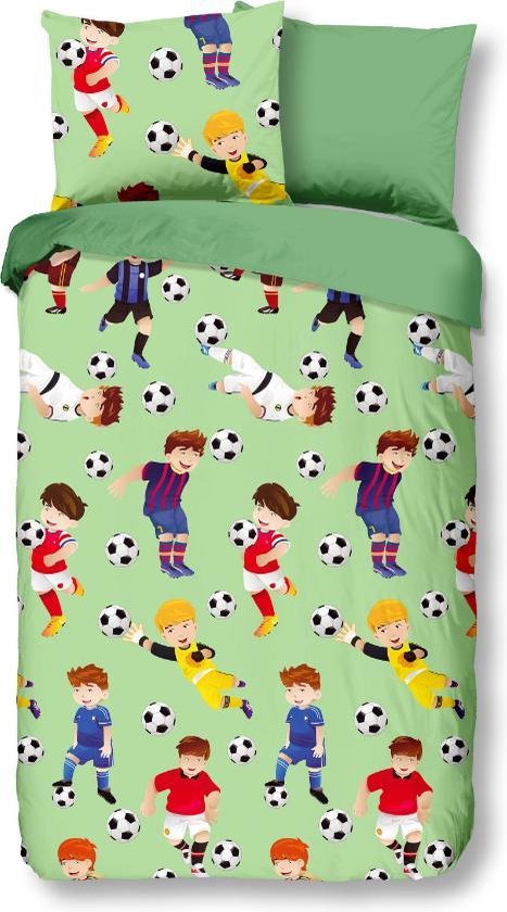 Leuke Kinder Katoen Junior Dekbedovertrek Voetbal | 120x150 | Fijn Geweven | Zacht En Huidvriendelijk