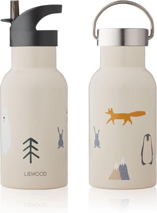 Liewood Beige Farm Animal Water Bottle (17cm)