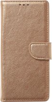 MM&A PU Lederen Wallet Book Case Hoesje voor Apple iPhone 11 - Portemonnee – Met Stand – Kaarthouder – Pasjes Houder – Magneet Sluiting – Bookcase – Goud