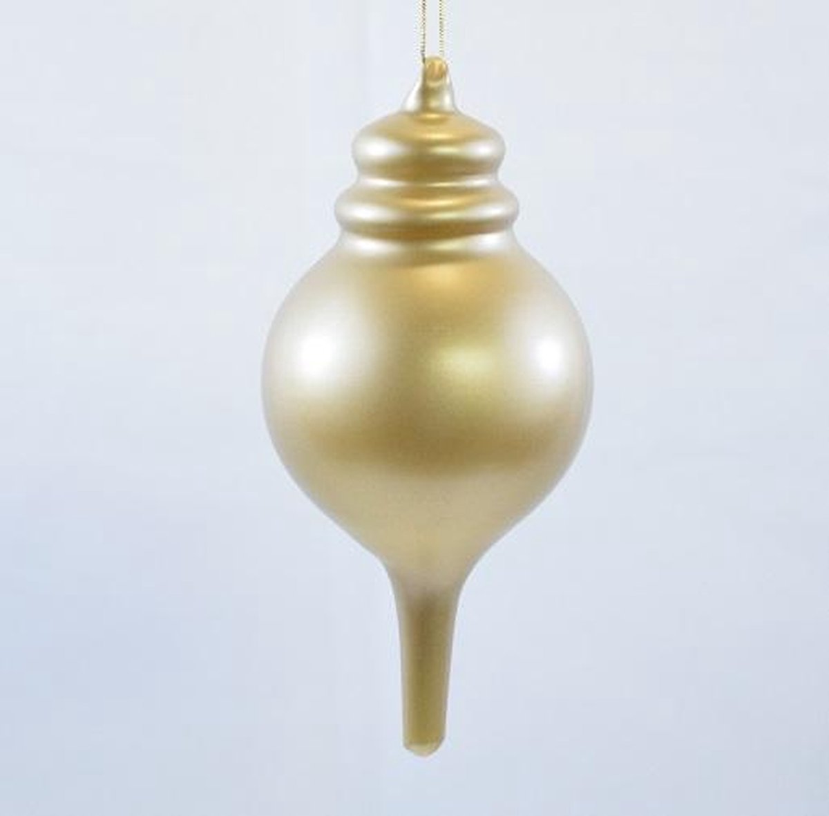 Set van 2 grote gouden kerstboomhangers: 15 x 7,5 cm: glas