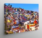 Canvas Cities of Colors Aquarel Guanajuato - 80x60cm