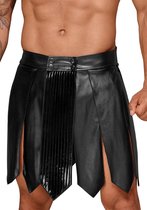 Leather gladiator skirt - Black - Maat 3XL - Lingerie For Him - black - Discreet verpakt en bezorgd