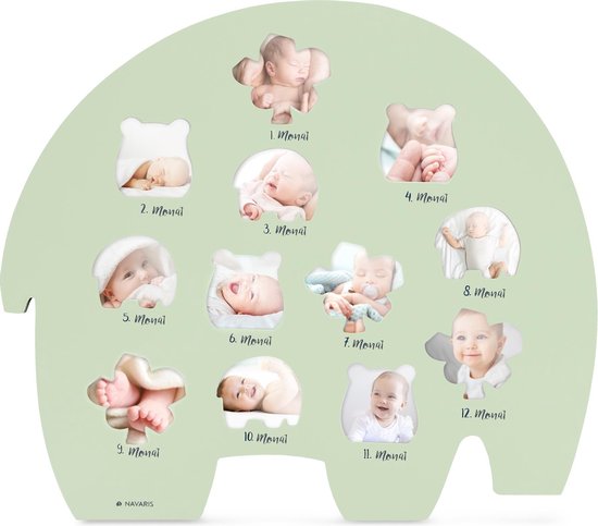 Cadre photo Nava pour photos de bébé, cadre photo mensuel pour les 12  premiers mois,... | bol.com