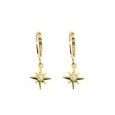 Sterretje met een diamant oorbellen - Goud