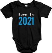 Kraamcadeau jongen - Baby rompertje met tekst - Born in 2022 Jongen - Romper zwart - Maat 62/68 - zwangerschap aankondiging * baby cadeau * kraamcadeau * rompertjes baby * rompertj