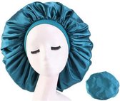 FRESHCOUPES - Silky Bonnet - Royaal Blauw - Geschikt voor optimale bescherming van jouw haren