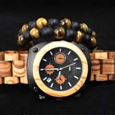 Cadeauset houten horloge en kralen armband | Woodzstyle®