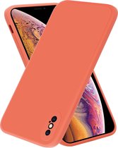 ShieldCase geschikt voor Apple iPhone X / Xs vierkante silicone case - oranje
