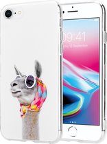 ShieldCase geschikt voor Apple iPhone SE 2020 / SE 2022 hoesje met lama print - Siliconen hoesje shockproof case - Hoesje met dieren - Design Backcover