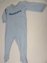 petit bateau , pyjama , katoen, bleek blauw, jongens , trein ,  18  maand 81