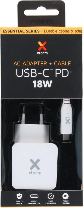 Caricatore da parete Type-C 18W 3A con cavo USB-C