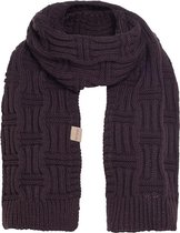 Knit Factory Bobby Gebreide Sjaal Dames & Heren - Herfst- & Wintersjaal - Grof gebreid - Langwerpige sjaal - Wollen Sjaal - Dames sjaal - Heren sjaal - Unisex - Aubergine - Paars - 200x30 cm