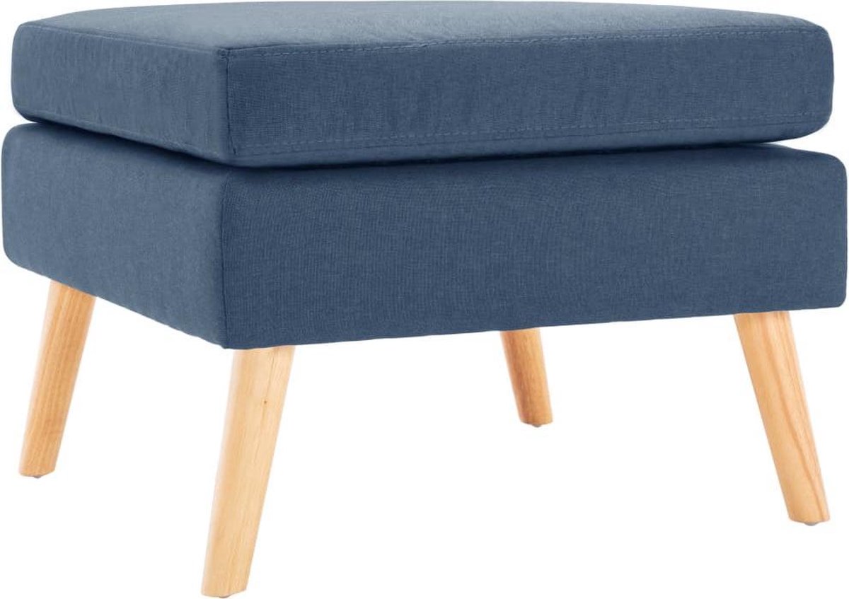 vidaXL - Voetenbank - stof - blauw