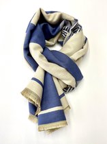 Josi Louis luxe zeer zacht geweven sjaal - luxe omslagdoek pashmina in cashmere blend - blauw
