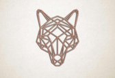 Line Art - Wolf 6 - M - 79x60cm - Multiplex - geometrische wanddecoratie