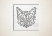 Line Art - Kat 6 vierkant - S - 45x46cm - EssenhoutWit - geometrische wanddecoratie