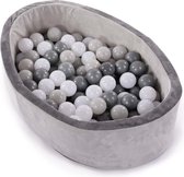 Ballenbad ballenbak met 120 ballen - velvet - grijs met wit