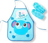 Keukenschort kind plastic Blauw - Kookschort met losse mouwtjes - Kinderschort - Kinderkookschort