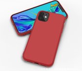 iPhone 12 hoesje - iPhone 12 / 12 Pro case cover - Rood - Siliconen TPU hoesje met leuke kleur - Shock proof cover case -