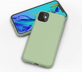 iPhone 12 hoesje - iPhone 12 / 12 Pro case cover - Crème groen - Siliconen TPU hoesje met leuke kleur - Shock proof cover case -