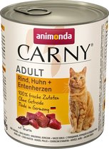 Animonda Carny Rundvlees, Kip + Eendenhart Adult 6 x 800 g -Natvoer-kattenvoer-