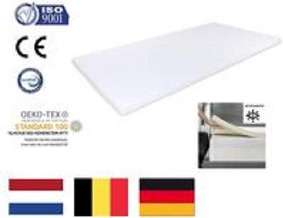 Gezond Slapen Topper Matras 120x200 Dekmatras Traagschuim Nasa Visco 6/7cm Wit