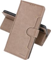 Booktype Wallet Cases - Pasjeshouder Telefoonhoesje - Portemonnee Hoesje - Geschikt voor Samsung Galaxy S20 FE - Grijs