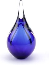 Kristalglas Mini Druppel Handgeblazen - Urn Voor As - 50 Ml - Donker Blauw (gratis Vullen & Sluitplaatje) Urnen Ambachtelijk