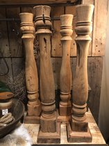 robuste houten stompkaars kandelaar 65cm H. | bol.com