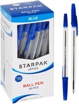 Starpak cristal blauw box pen 50 st.