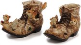 Plantpot in de vorm van Schoen met Eekhoorns 13x5x8