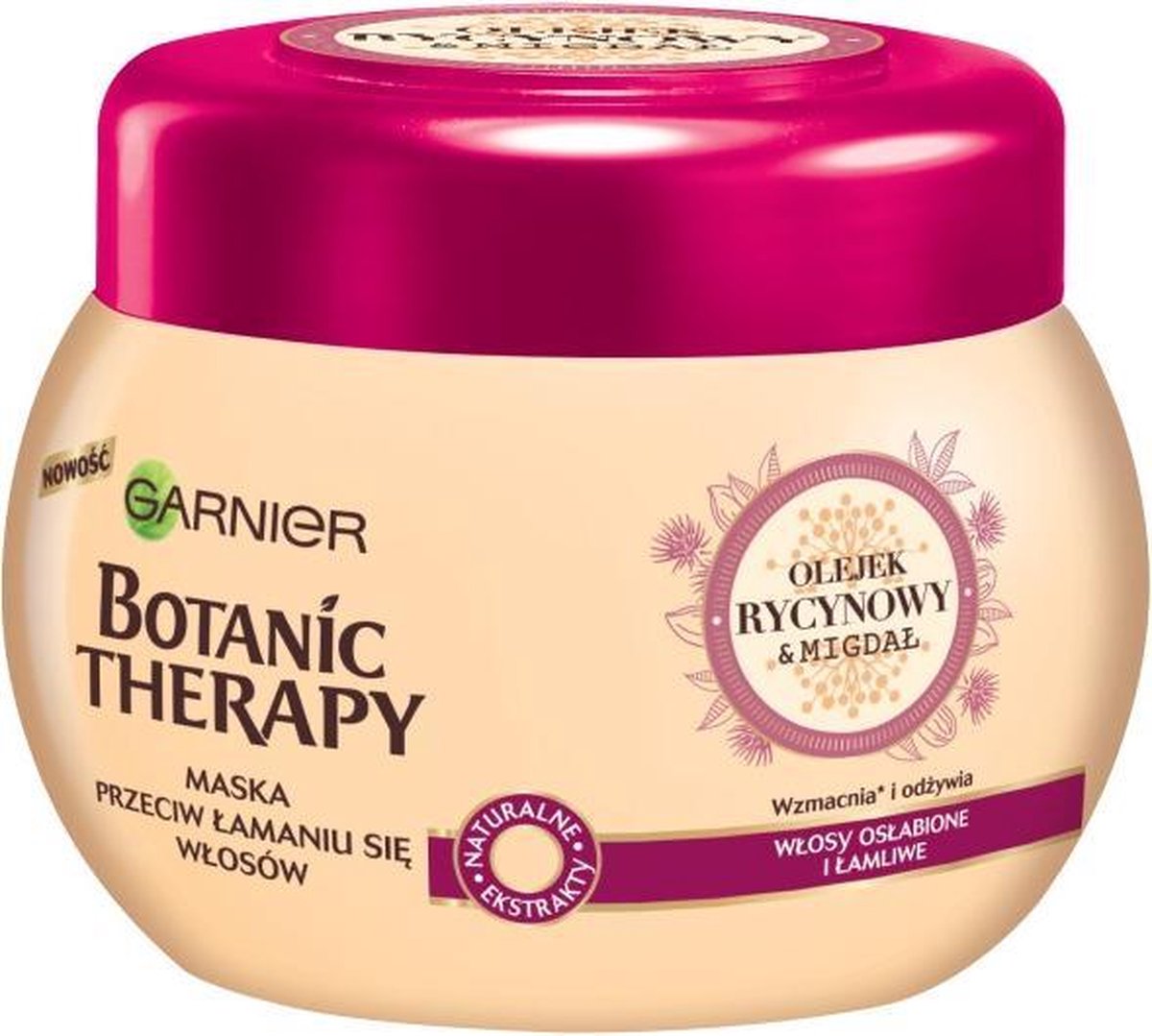 Garnier - Botanic Therapy Mask Strengthens Brittle Hair Oil Castor And Almond 300Ml