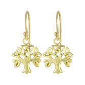 Joy|S - Zilveren Keltische boom oorbellen - oorhangers - 14k goudplating