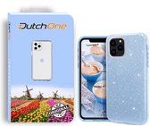 Iphone 12 Mini hoesje Blauw glitter - Hoesjes - Back Cover - Case