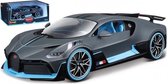 Bugatti DIVO (Grijs/Blauw) (30cm) 1/18 Bburago - Modelauto - Modelmotor - Schaalmodel - Miniatuurauto - Miniatuur voertuig