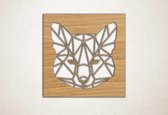 Line Art - Kat 2 vierkant - XS - 25x25cm - Eiken - geometrische wanddecoratie