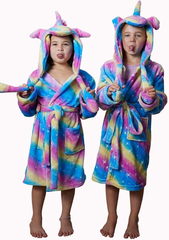 Unicorn kinderbadjas – Badjas kind unicorn – Kinderbadjas regenboog kleuren  – Meisjes... | bol.com