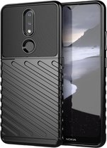 Nokia 2.4 Hoesje Twill Slim Textuur Back Cover Zwart