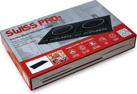 Swiss Pro - Dubbele Inductiekookplaat - Vrijstaand - Nieuw Model - Swiss Pro+