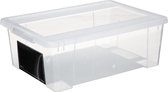 Five® Opbergboxen met label incl. stift  - Wit & Grijs - Stapelbaar & Met deksel