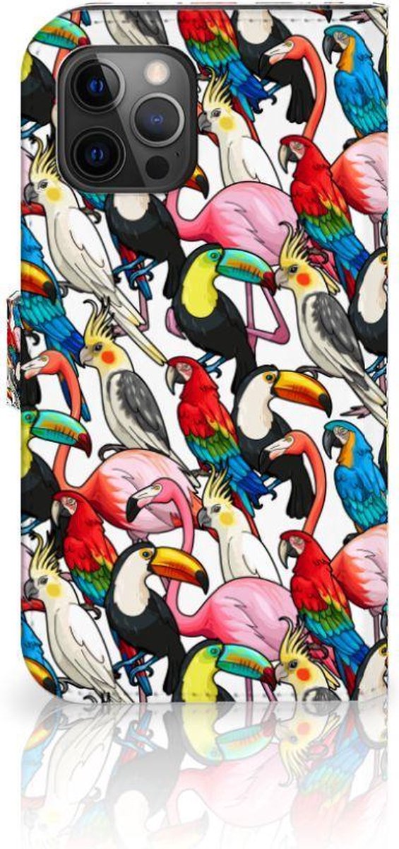 Book Case voor Apple iPhone 12 Pro Max Telefoonhoesje met Pasjes Birds