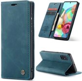 Luxe PU leren Bookcase voor Samsung Galaxy A10 | Hoogwaardig Leren Hoesje | Lederen Wallet Case | Kaarthouder | Portemonnee | Blauw