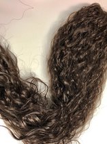 Paardenstaart XXL Ponytail Afro KINKY CURL bruin  net eigen haar 100%Monofibrehair