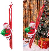 Sellow Klimmende Kerstman - Kerstman op Ladder – Kerstman Pop – Kerstmannen – Kerstman Klimmen – Muziek - Kerstcadeau – Speelgoed – Kerstversiering – Rood