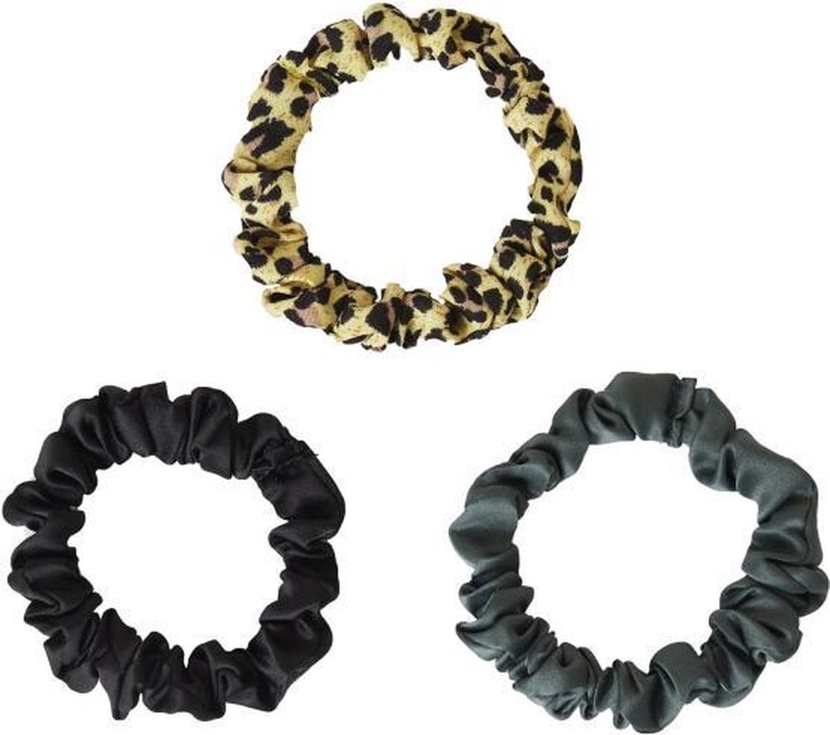 Yehwang - Mini Haarwokkel Scrunchies - 3 Stuks - 3 Kleuren - Scrunchie Haarelastiek - Strakke Haar Elastiek - Wokkel Scrunchie - Haaraccessoires - Dames Meisjes - Haarsieraad