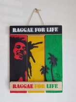 Houten sjabloonpaneel "Reggae for Life"